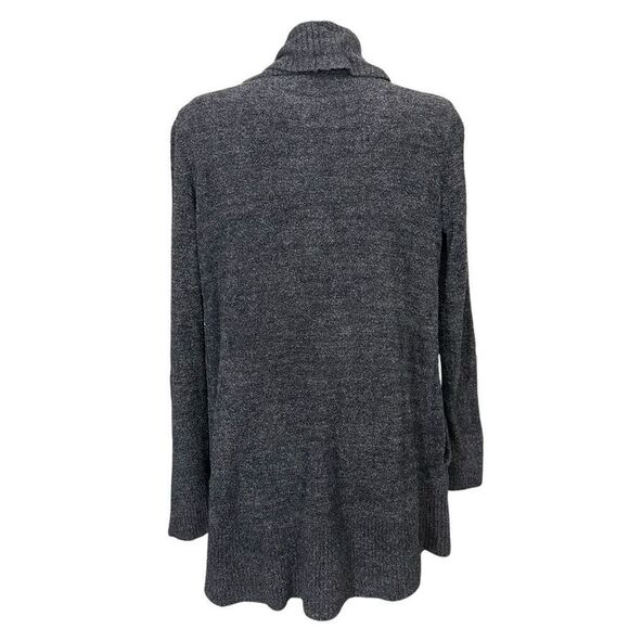 Barefoot Dreams Gray Cozy Chic Lite Ribbed Knit Soft Open Front Cardigan Sz M - Picture 4 of 8